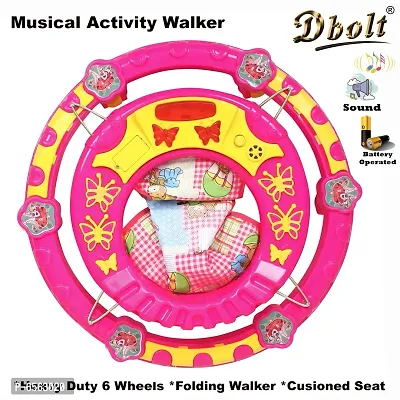 Dbolt Musical Baby Activity Foldable Baby Walker for Kids with Music and Light Age 6 Month+ [Butterfly Plastic]-thumb2
