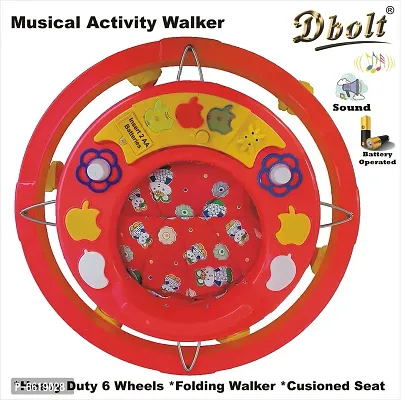 Musical Baby Activity Foldable Baby Walker With Music And Light For Kids-  Apple Round Plastic Rim-thumb4