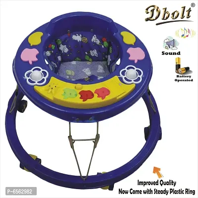 Dbolt Musical Baby Activity Foldable Baby Walker for Kids with Music and Light Age 6 Month+ [Apple Round Rim Plastic]-thumb3