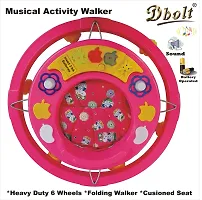 Musical Baby Activity Foldable Baby Walker With Music And Light For Kids-  Apple Round Plastic Rim-thumb3