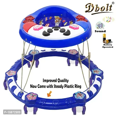 Dbolt Round Ultra Soft Seat Cycle Baby Walker with Musical Toy Bar Rattles and Activity Toys [Panda] (Blue)