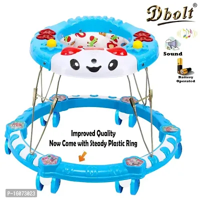 Dbolt Round Ultra Soft Seat Cycle Baby Walker with Musical Toy Bar Rattles and Activity Toys [Jerry] (Sky Blue)