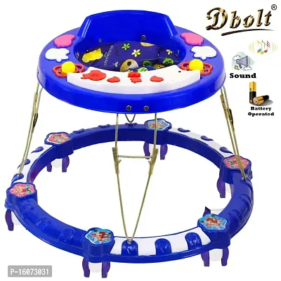 Dbolt Round Ultra Soft Seat Cycle Baby Walker with Musical Toy Bar Rattles and Activity Toys [Frootie] (Blue)-thumb0