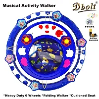 Dbolt Round Ultra Soft Seat Cycle Baby Walker with Musical Toy Bar Rattles and Activity Toys [Frootie] (Blue)-thumb1