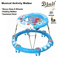 Dbolt Round Ultra Soft Seat Cycle Baby Walker with Musical Toy Bar Rattles and Activity Toys [Smiley] (Sky Blue)-thumb2