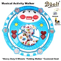 Dbolt Round Ultra Soft Seat Cycle Baby Walker with Musical Toy Bar Rattles and Activity Toys [Jerry] (Sky Blue)-thumb1