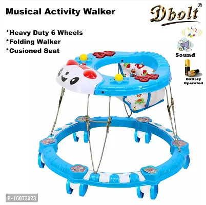 Dbolt Round Ultra Soft Seat Cycle Baby Walker with Musical Toy Bar Rattles and Activity Toys [Jerry] (Sky Blue)-thumb3