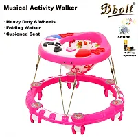 Dbolt Round Ultra Soft Seat Cycle Baby Walker with Musical Toy Bar Rattles and Activity Toys [Panda] (Pink)-thumb2