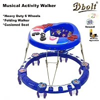 Dbolt Round Ultra Soft Seat Cycle Baby Walker with Musical Toy Bar Rattles and Activity Toys [Panda] (Blue)-thumb1