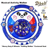 Dbolt Round Ultra Soft Seat Cycle Baby Walker with Musical Toy Bar Rattles and Activity Toys [Panda] (Blue)-thumb2