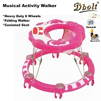 Dbolt Round Ultra Soft Seat Cycle Baby Walker with Musical Toy Bar Rattles and Activity Toys [Shine] (Pink)-thumb2