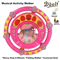 Dbolt Round Ultra Soft Seat Cycle Baby Walker with Musical Toy Bar Rattles and Activity Toys [Little Heart] (Pink)-thumb2