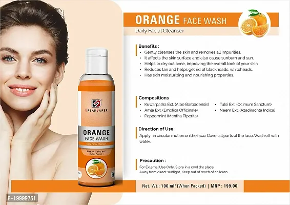 DreamSafer 100% Natural Ayurvedic Tan Removal Orange Face Wash For Men  Women (PACK OF 1)-thumb2