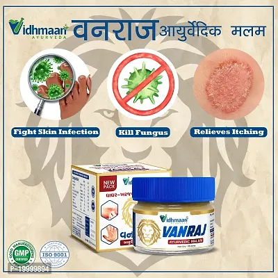 Kf Krishnam Vidhmaan Ayurveda Vanraj Anti fungal Malam = for Ringworm, itching, Eczema  Fungal Infection. (Pack Of 1)-thumb3