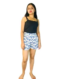 Zainya Forever Women's Above Knee Animal Printed Shorts (XS, White)-thumb1
