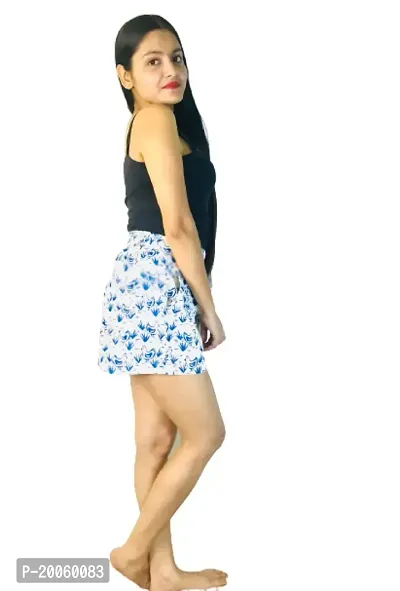 Zainya Forever Women's Above Knee Animal Printed Shorts (XS, White)-thumb4