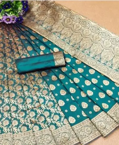 Stylish Banarasi Silk Jacquard Saree With Blouse Piece For Women