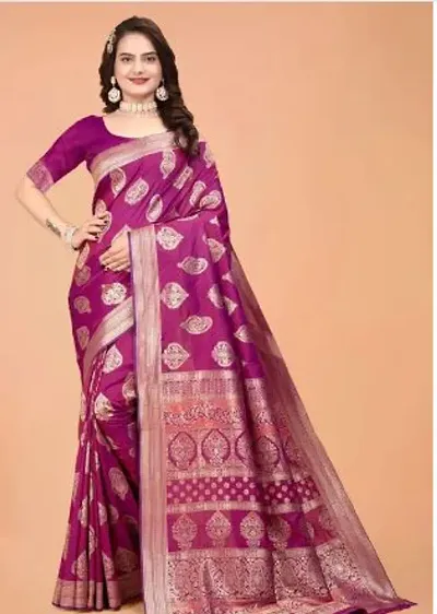 Fancy Banarasi Silk Saree with Blouse Piece for Women