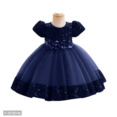 Classic Net Embellished Dress for Kids Girl-thumb0