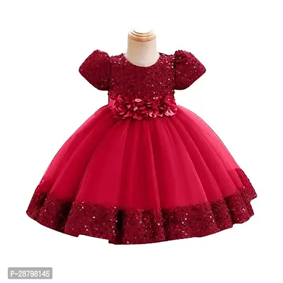 Classic Net Embellished Dress for Kids Girl-thumb0