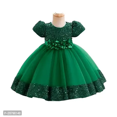 Classic Net Embellished Dress for Kids Girl-thumb0