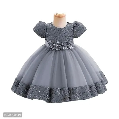 Classic Net Embellished Dress for Kids Girl-thumb0