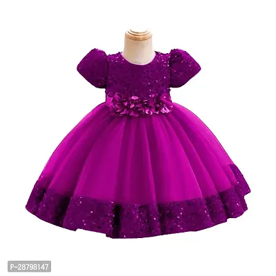 Classic Net Embellished Dress for Kids Girl