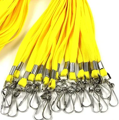 Nylon ID Badge Holder Lanyard Yellow (100 Pc)