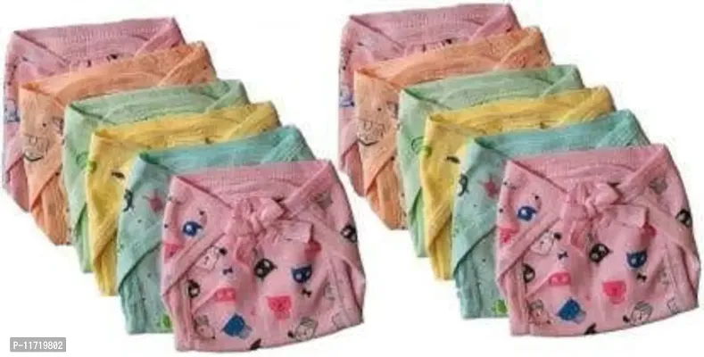 New Born Baby Cloth Diapers Langot Washable Reusable Nappies (0-6 Months, Pack of 12)