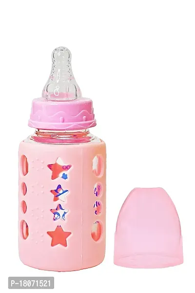 Dream Choice Baby Glass Feeding Bottle Pink 120 ML Random Colour
