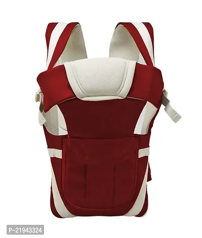 4-in-1 Adjustable Baby Carrier Cum Kangaroo Bag/Baby Carry Sling/Back/Front Carrier for Baby with Safety Belt and Buckle Straps for 0-18 Months (Maroon)