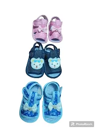 6 To 12 Months Baby Boys  Girls Lion Face Cotton Sandal Booties - Pack of 3pc-thumb1