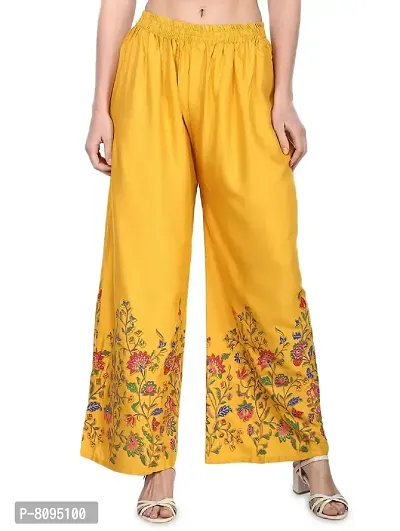 HRIKSHIKA FASHION Designer Palazzo for Women (Free, Yellow)