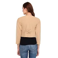 HRIKSHIKA FASHION Women's Imported Lycra Shrugs (Beige, S)-thumb2