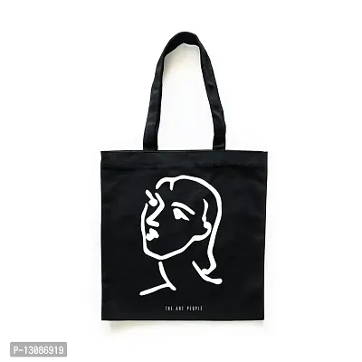 Matisse Face Black Tote Bag| Canvas| Fashion| Eco Friendly| Shoulder Bag| for Gym Beach Shopping College| The Art People|-thumb0