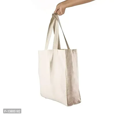 Continuous Lines Off White Tote Bag| Canvas| Fashion| Eco Friendly| Shoulder Bag| for Gym Beach Shopping College| The Art People|-thumb3