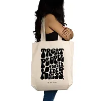 Kindness Off White Tote Bag| Canvas| Fashion| Eco Friendly| Shoulder Bag| for Gym Beach Shopping College| The Art People|-thumb1