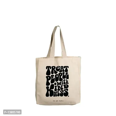 Kindness Off White Tote Bag| Canvas| Fashion| Eco Friendly| Shoulder Bag| for Gym Beach Shopping College| The Art People|-thumb0