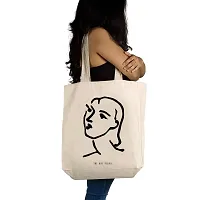 Matisse Face Off White Tote Bag| Canvas| Fashion| Eco Friendly| Shoulder Bag| for Gym Beach Shopping College| The Art People|-thumb1