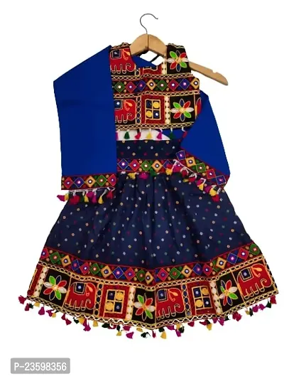 Tilly HINDVA HANDICRAFT Women's Bandhni|| CottonReadymade Lehenga Choli (Black)-Size-9-12 Months-thumb0