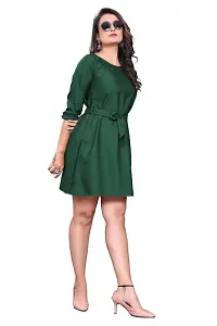 HINDVA Handicraft Western Dresses for Women | Short A-Line Dress for Girls | Mini Dress for Women Color-Maroon Size--thumb2