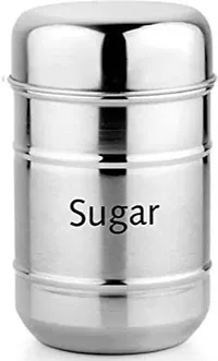 Stylish Steel Tea Sugar Containers Set of 2 750ml each (Classic 2 Pc Set)-thumb3