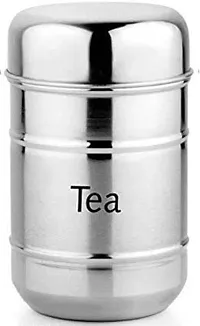 Stylish Steel Tea Sugar Containers Set of 2 750ml each (Classic 2 Pc Set)-thumb1