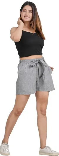 GMI Solid Women Grey Regular Shorts-thumb0