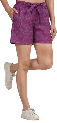 GMI Printed Women Purple, Maroon Regular Shorts-thumb4