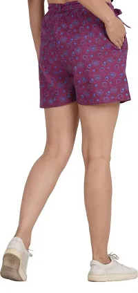 GMI Printed Women Purple, Maroon Regular Shorts-thumb2