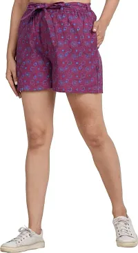 GMI Printed Women Purple, Maroon Regular Shorts-thumb3