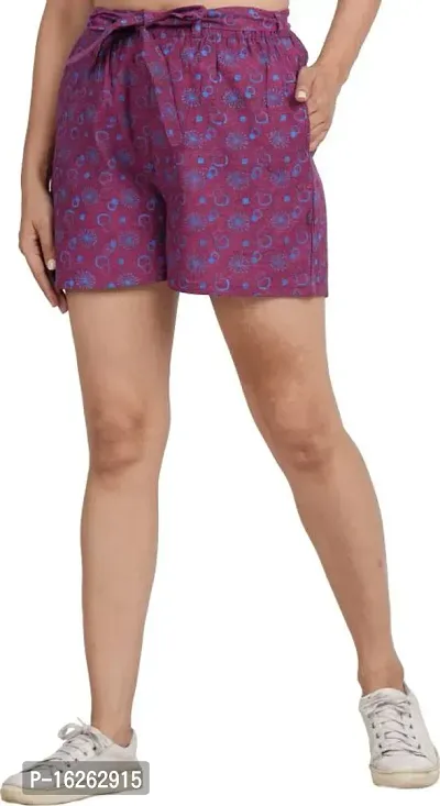 GMI Printed Women Purple, Maroon Regular Shorts-thumb4