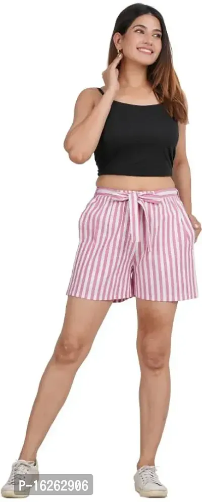 GMI Striped Women Pink Regular Shorts