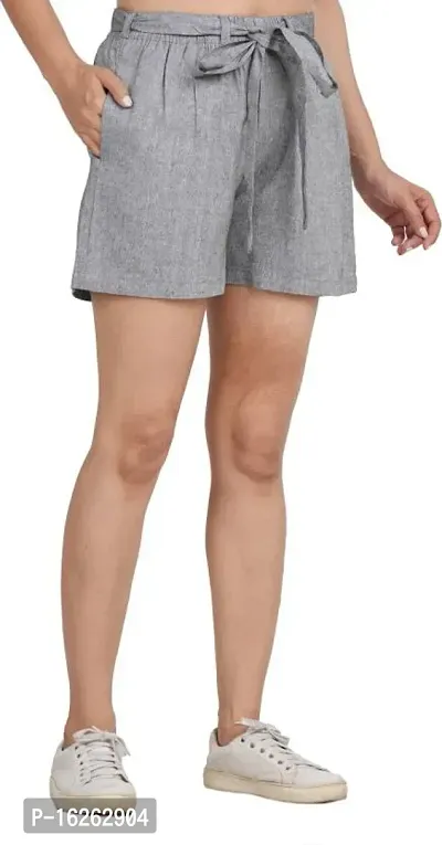 GMI Solid Women Grey Regular Shorts-thumb4